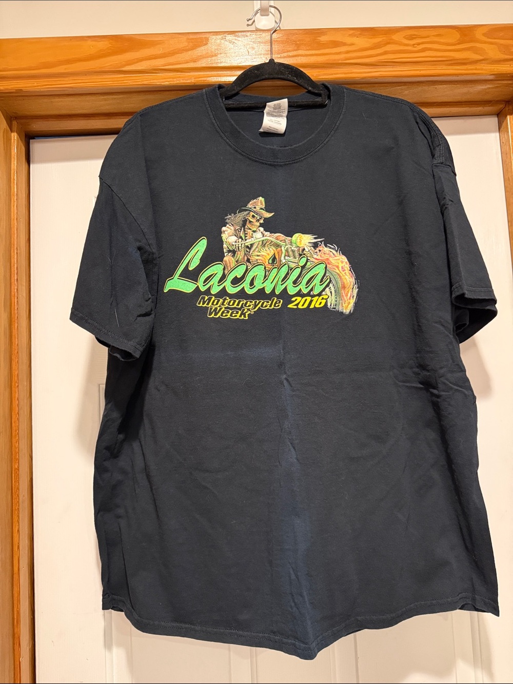 Gildan Black Short-Sleeve Tee with Neon Green & Yellow Graphic